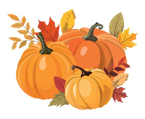 fall leaves and pumpkins clipart